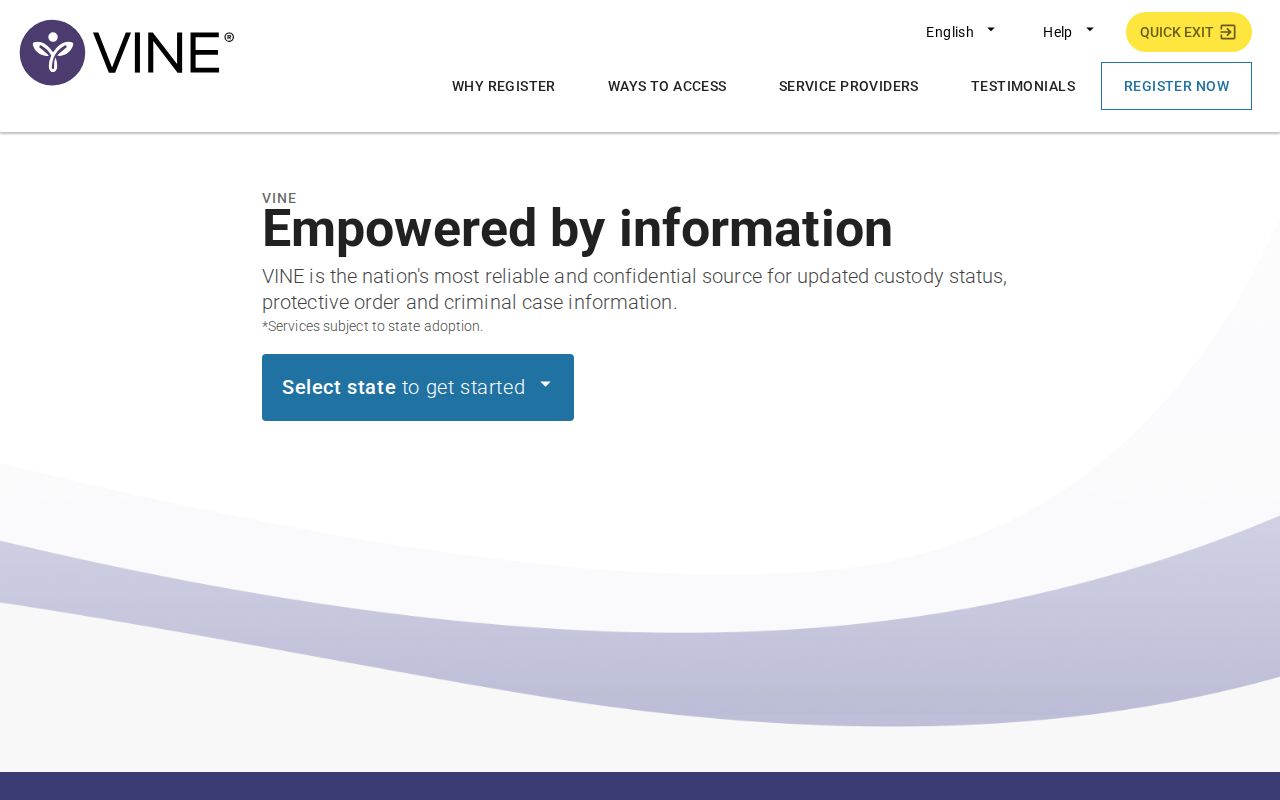 VINELink Clearwater County custody search screen